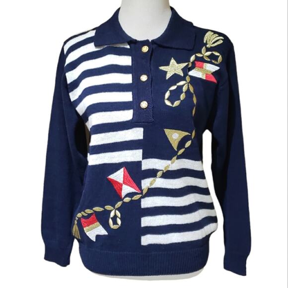 Vintage Sweater Nautical - Picture 1 of 7